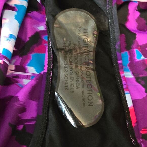 SwimSuits For All Purple Turquoise Red Bult In Bra One Piece Swim Dress 26 NWT - Picture 4 of 6